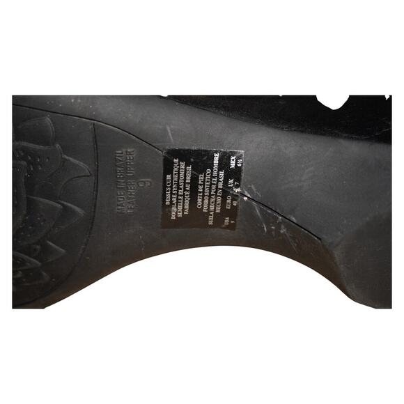 Kenneth Cole Reaction Black Leather Mary Jane Wedge Heels Women’s Size 9 Comfort - Picture 6 of 9